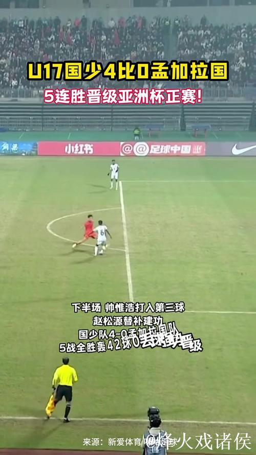 国少4-0孟加拉国豪取5连胜晋级U17亚洲杯正赛